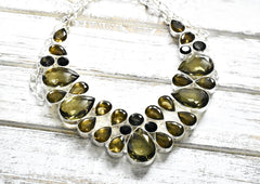 Smoky Quartz Bib Necklace - The Pashm