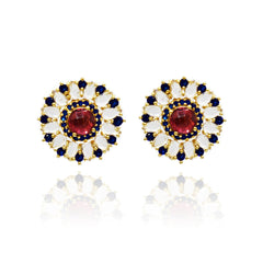 Starburst Crystal Studs Blue - The Pashm