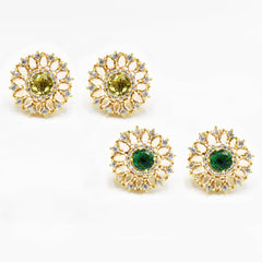 Starburst Crystal Studs - Gold Hue - The Pashm