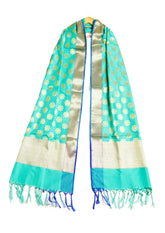 Teal Two Color Banarasi Dupatta