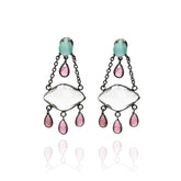 Crystal Colored Drops Earrings - The Pashm