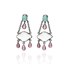 Crystal Colored Drops Earrings - The Pashm