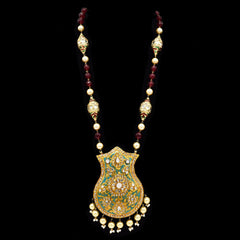 Nyra Lac Teal Pink Reversible Necklace - The Pashm