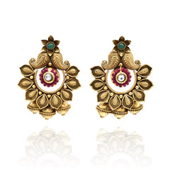 Nyra Antique Gold Temple Choker Set - The Pashm