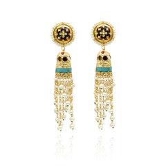 Mithya Multicolor Studded Tassel Earrings - The Pashm
