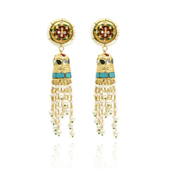 Mithya Multicolor Studded Tassel Earrings - The Pashm