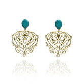 Stella Lightweight Stone Earrings Turquoise - The Pashm