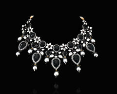 Mumtaz Blue Kundan Necklace Set - The Pashm