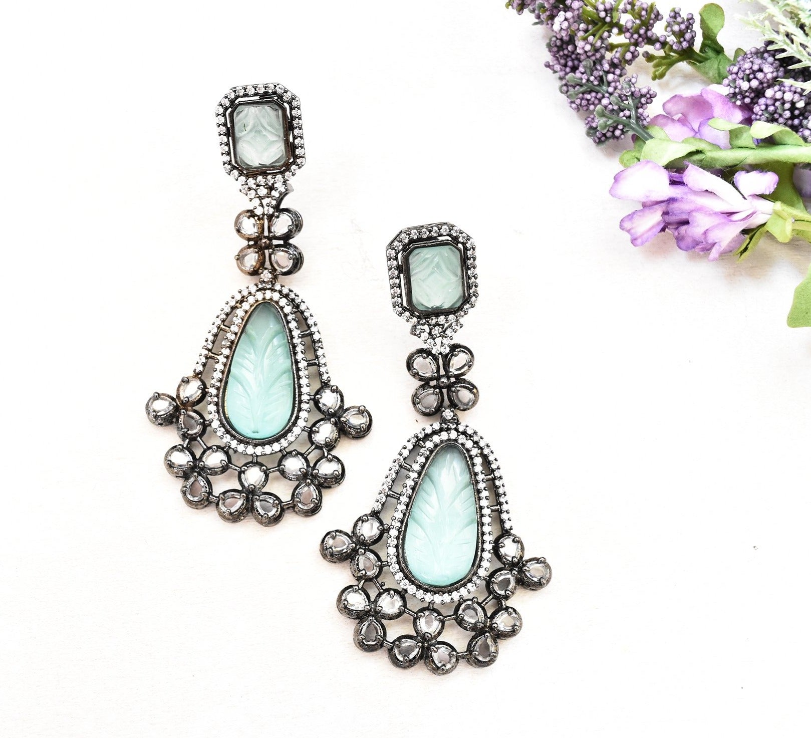Vintage Studded Long Earrings - The Pashm