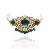 Samaira Polki Choker Set - Green - The Pashm