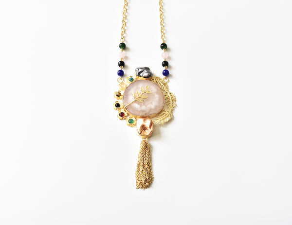Ivory Fossil Stone Necklace