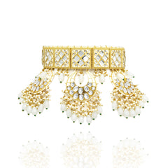 Aarma Mirror Choker Set - White - The Pashm