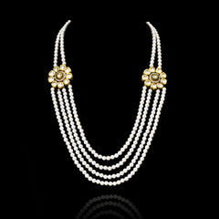 Aqsa Multilayer Pearl Kundan Necklace - The Pashm