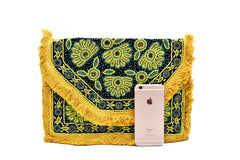 Clover Boho Embroidered Bead Bag - The Pashm