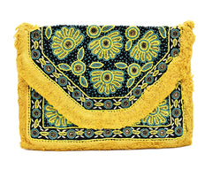 Clover Boho Embroidered Bead Bag - The Pashm