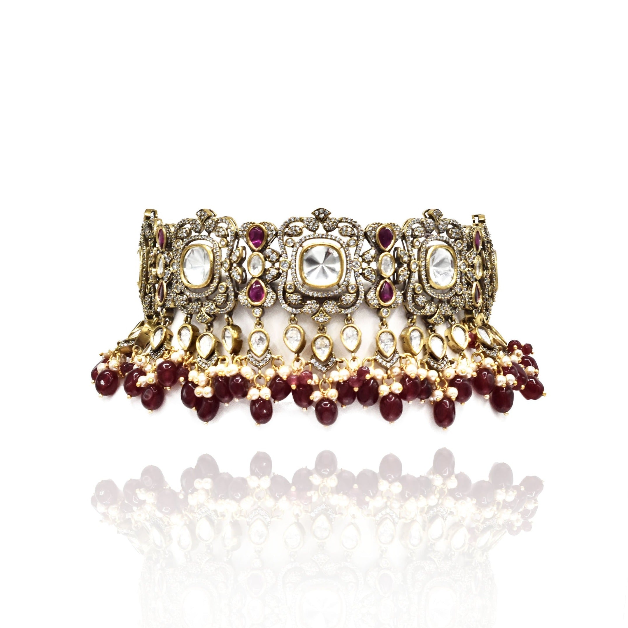 Saira Antique Red Choker Set - The Pashm