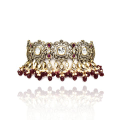 Saira Antique Red Choker Set - The Pashm