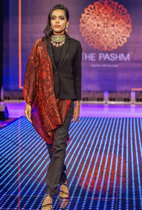 Zari Weave Floral Pashmina Shawl - The Pashm