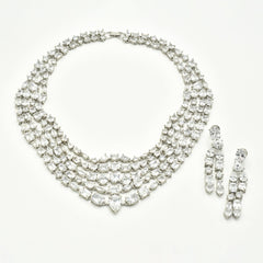 Kaia Multi-Layer American Diamond Necklace Set - The pashm