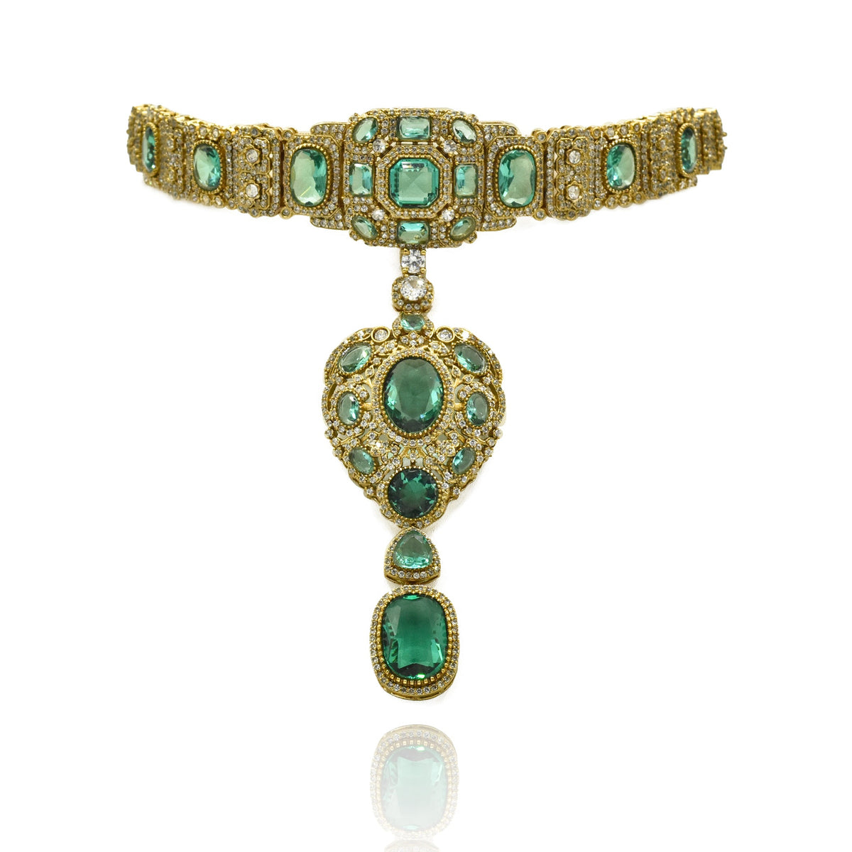 Alice Antique Emerald Green Choker - The Pashm
