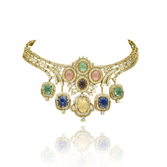 Aarisha Royal Mosaic Multicolor Cabochon Choker - The pashm