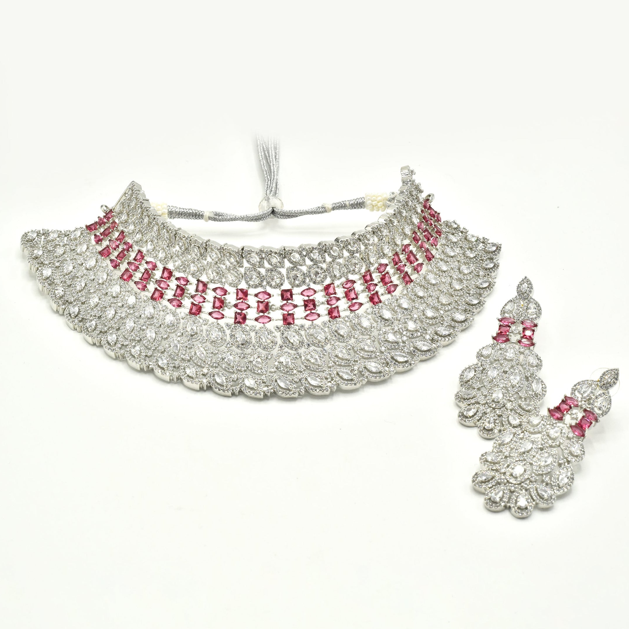 Deeza Ruby Pink American Diamond Choker - The Pashm