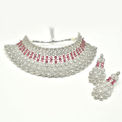 Deeza Ruby Pink American Diamond Choker - The Pashm