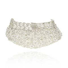 Chandani Floral American Diamond Bridal Choker Set - The Pashm