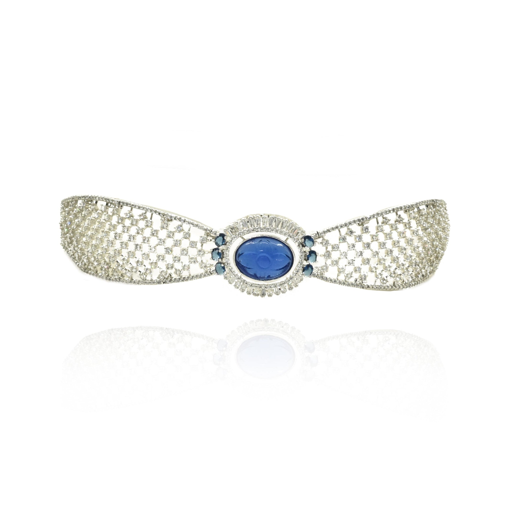Neesha Carved Cabochon American Diamond Choker - The pashm