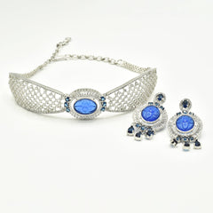 Neesha Carved Cabochon American Diamond Choker - The pashm