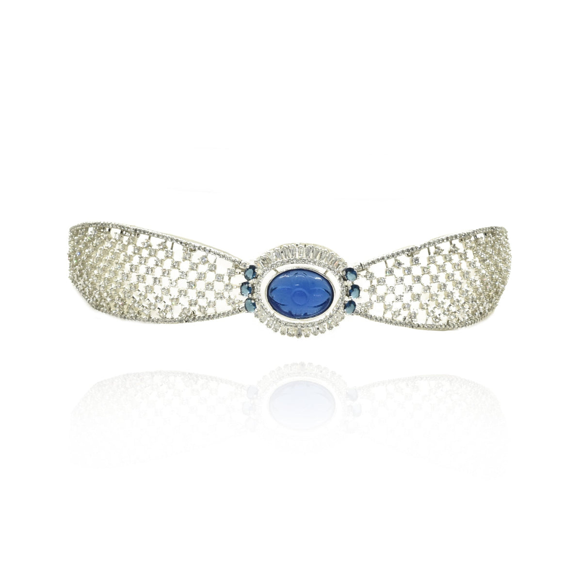 Neesha Carved Cabochon American Diamond Choker - The pashm
