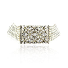 Trisha Pearl & Floral Crystal Choker - the Pashm