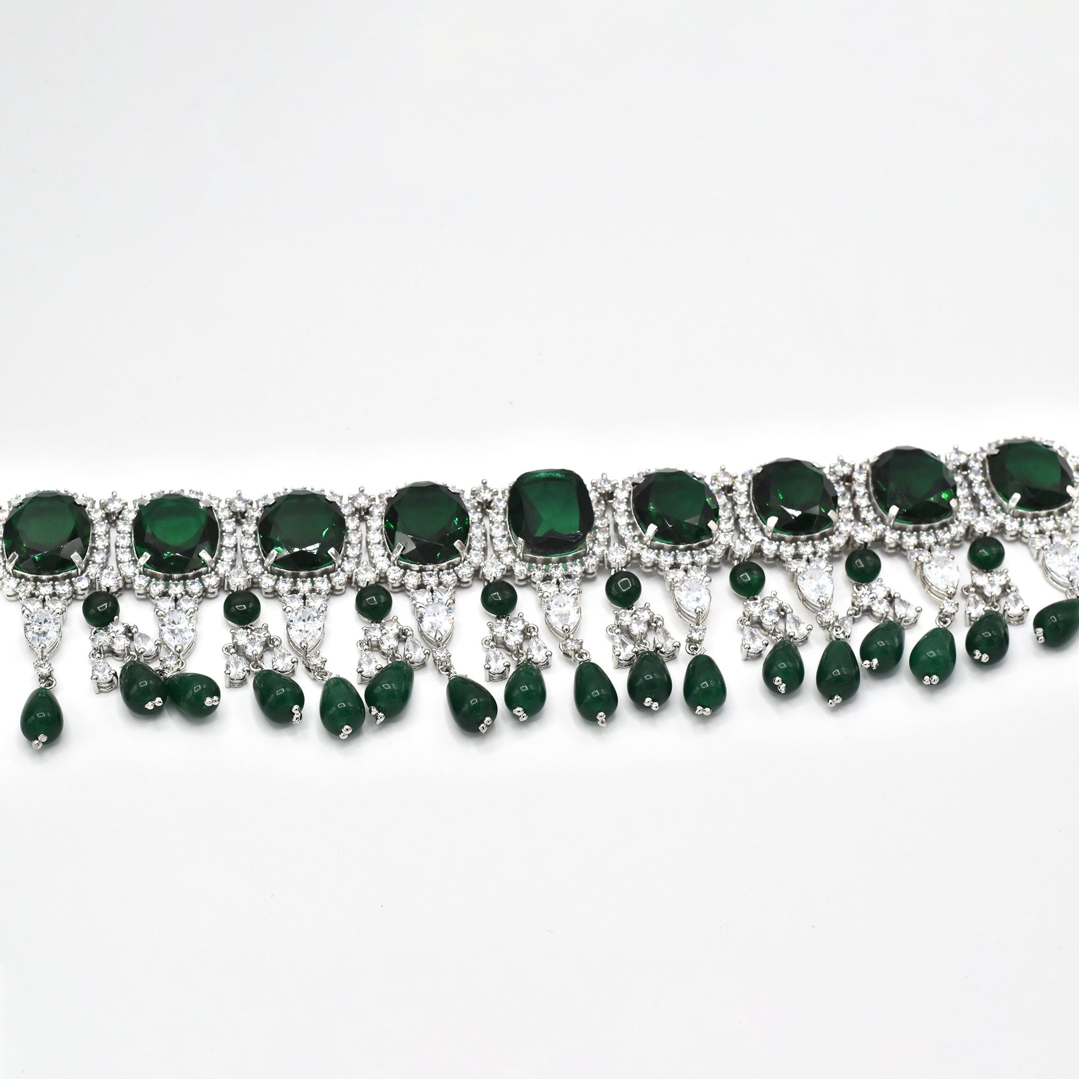 Akiraa Green Diamond Choker Set - The Pashm