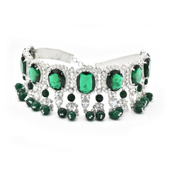 Akiraa Green Diamond Choker Set - The Pashm