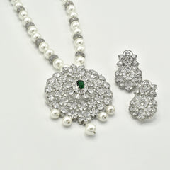 Vanya American Diamond Studded Pearl Necklace