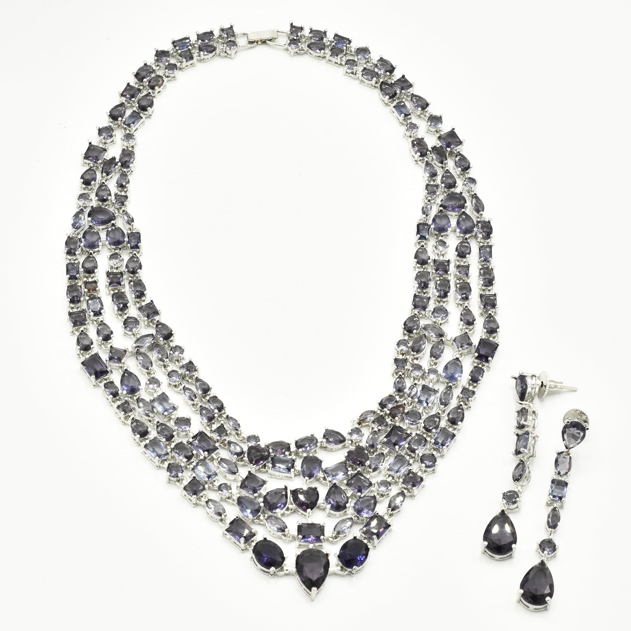 Sargun Layered Midnight Sapphire Statement Necklace - The pashm