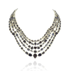 Sargun Layered Midnight Sapphire Statement Necklace - The pashm