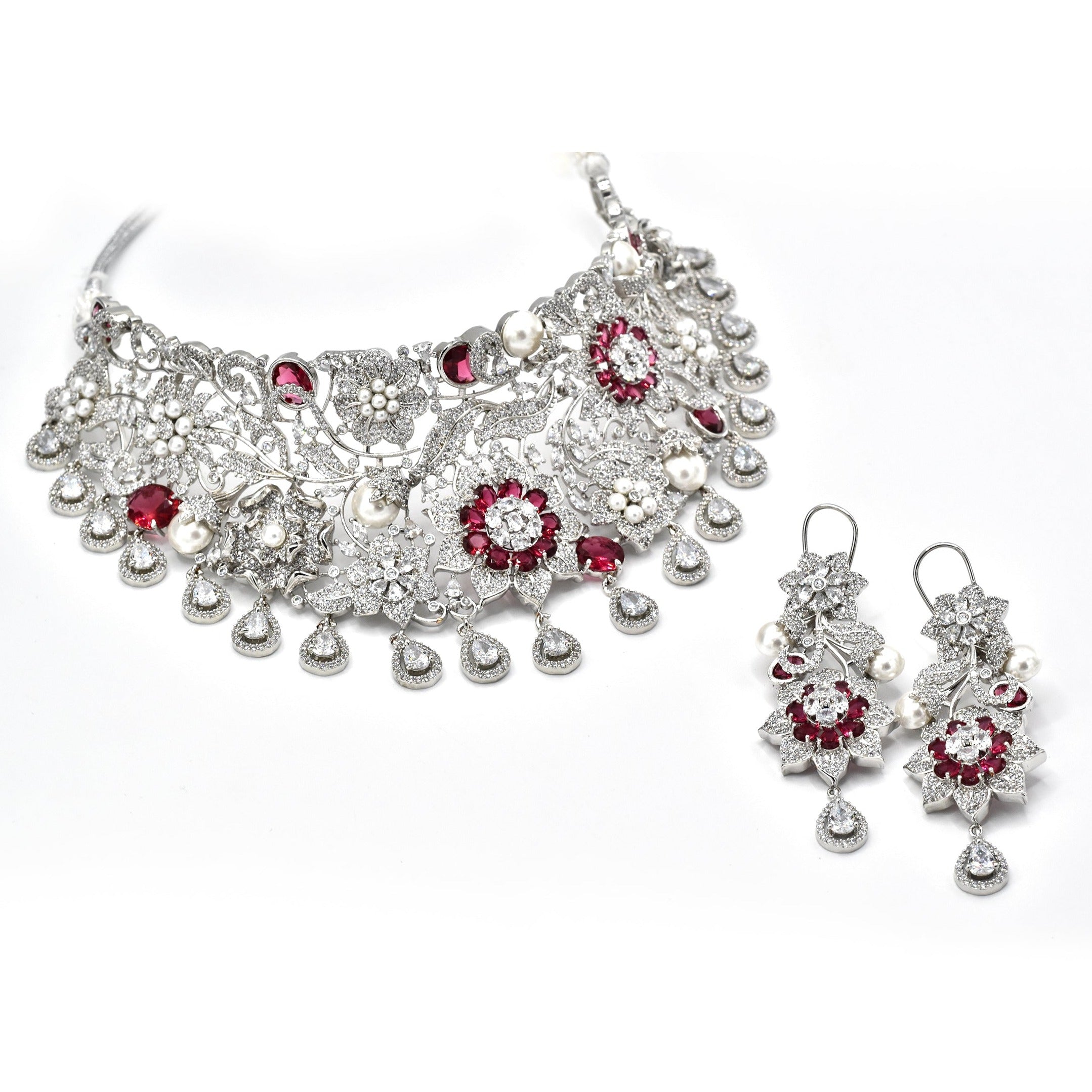 Fleur Diamond Choker Set - The Pashm