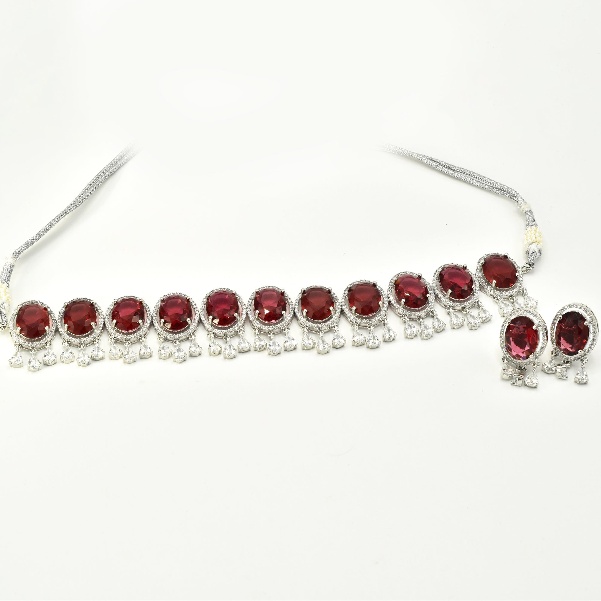 Shreeka Oval American Diamond Choker Necklace - The pashm