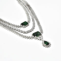 Easha Green Diamond Necklace Set - The Pashm