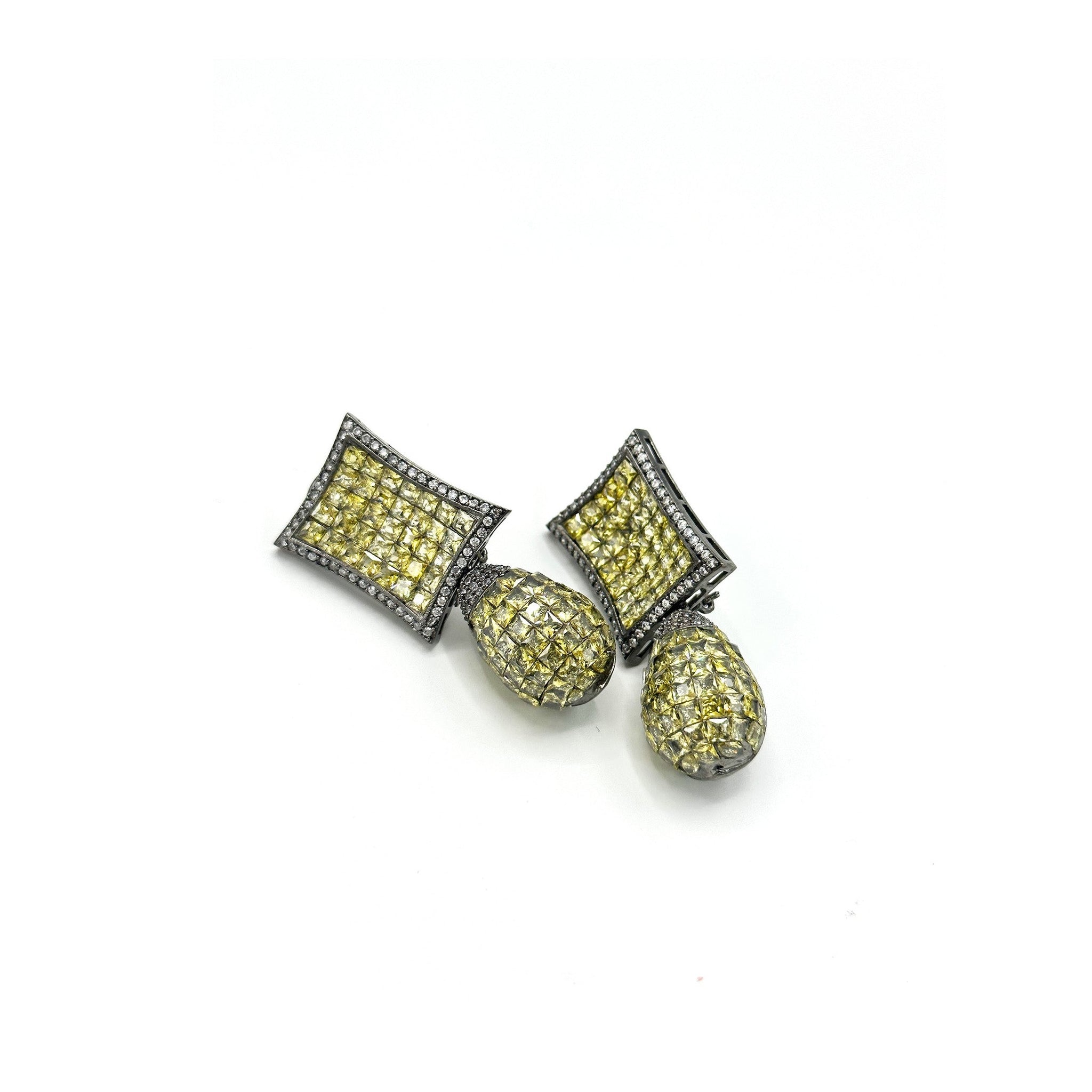Zivah Studded Earrings Yellow - The Pashm
