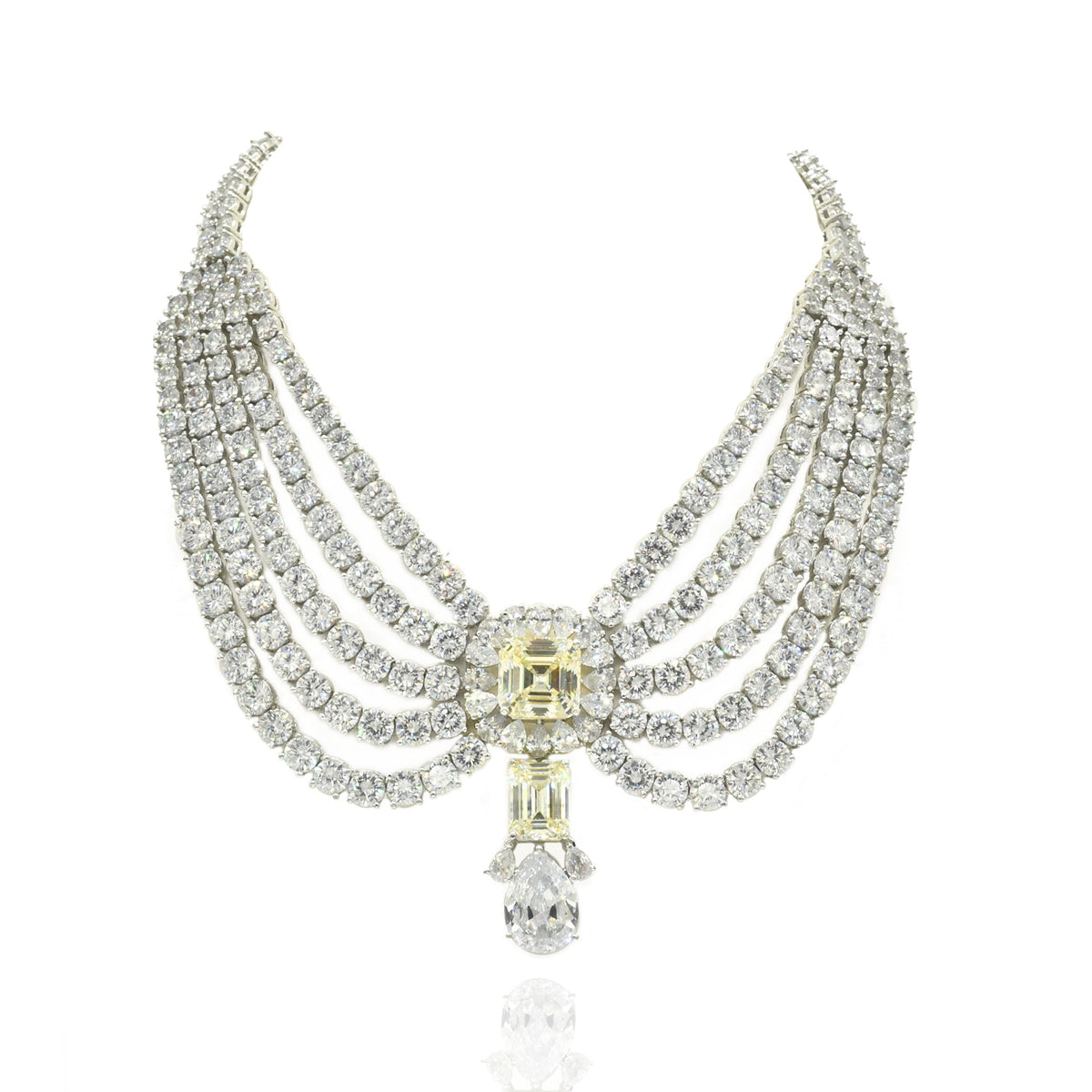 Aayat Yellow Pendant Diamond Bridal Necklace Set