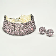 Malaka Pink Vintage Choker - The Pashm