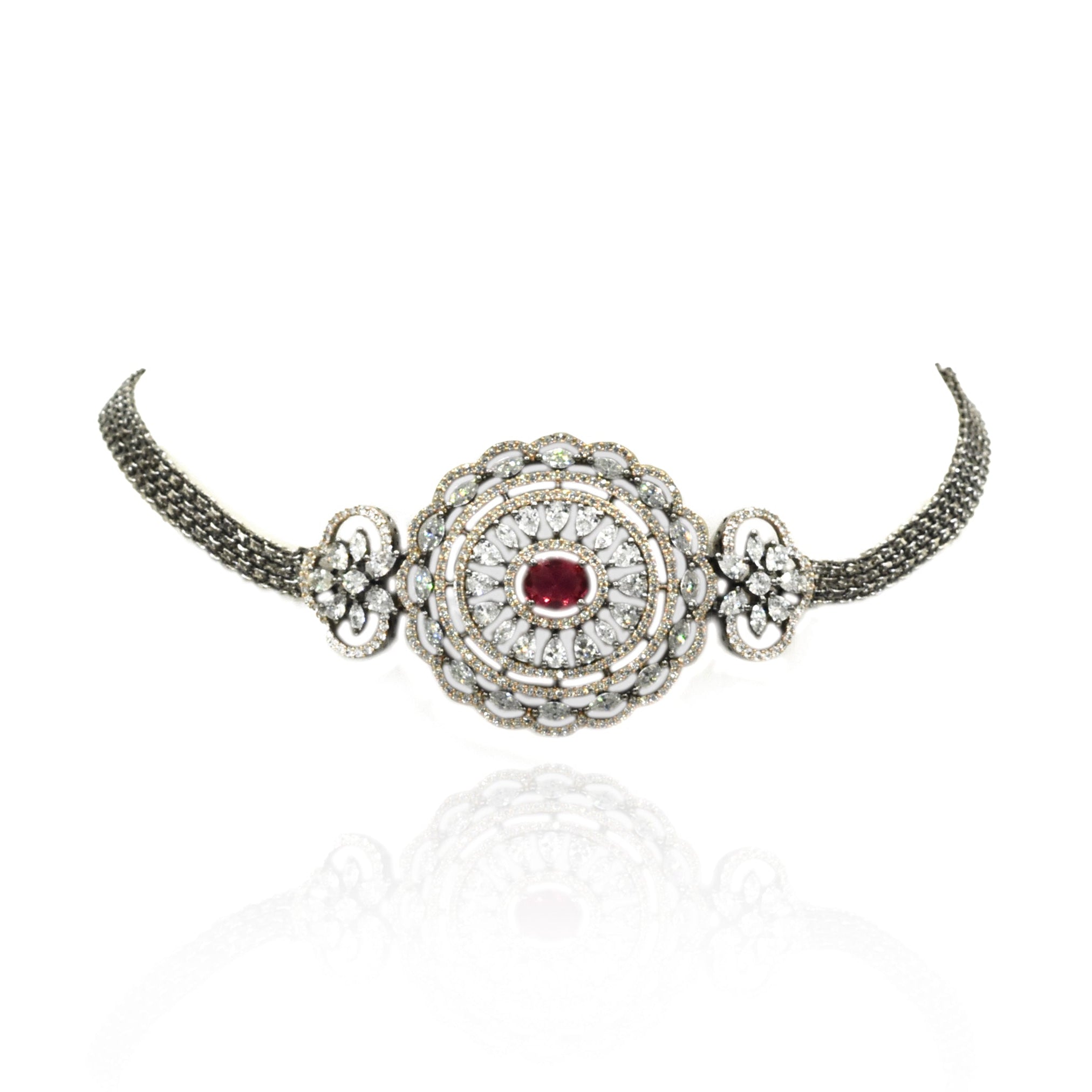 Vasavi Black Rhodium American Diamond Choker - The Pashm