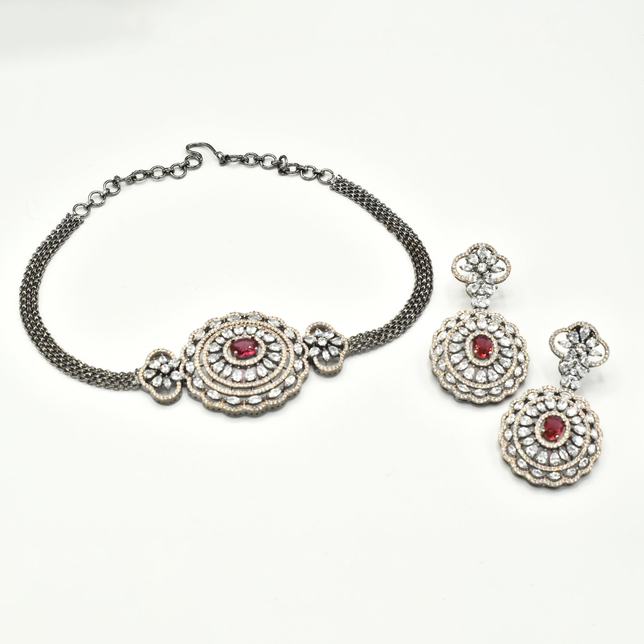 Vasavi Black Rhodium American Diamond Choker - The Pashm