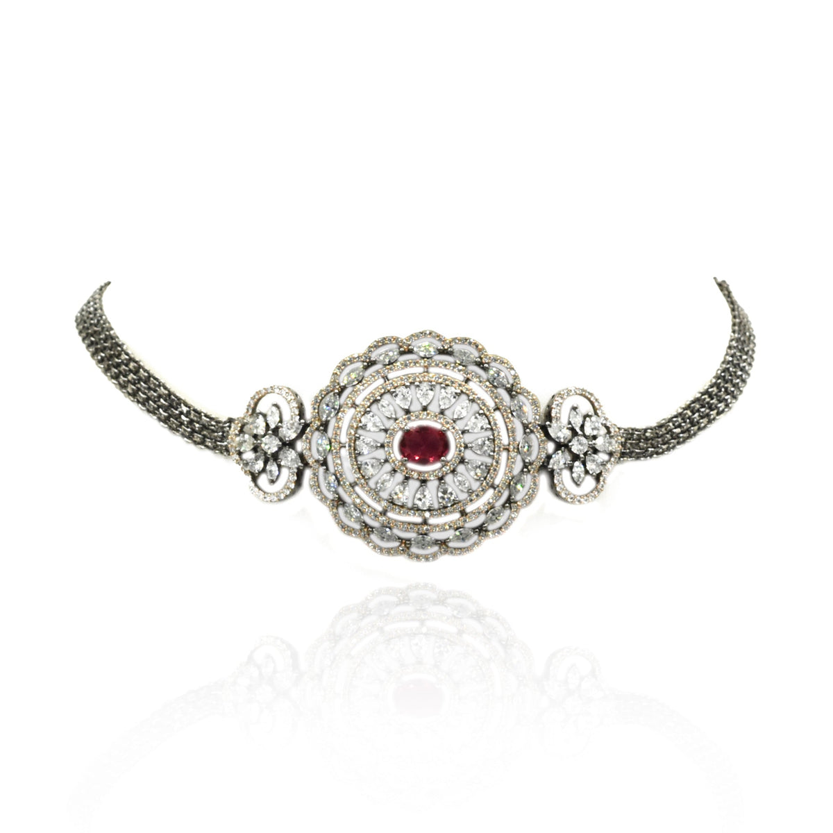 Vasavi Black Rhodium American Diamond Choker - The Pashm