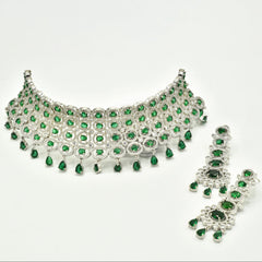 Warhi Emerald Green Crystal Choker Necklace - The Pashm