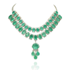 Regina Green Statement Necklace Set - The Pashm
