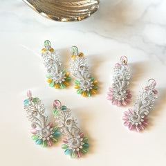 Mia Beaded Floral Earrings Multicolor - The Pashm