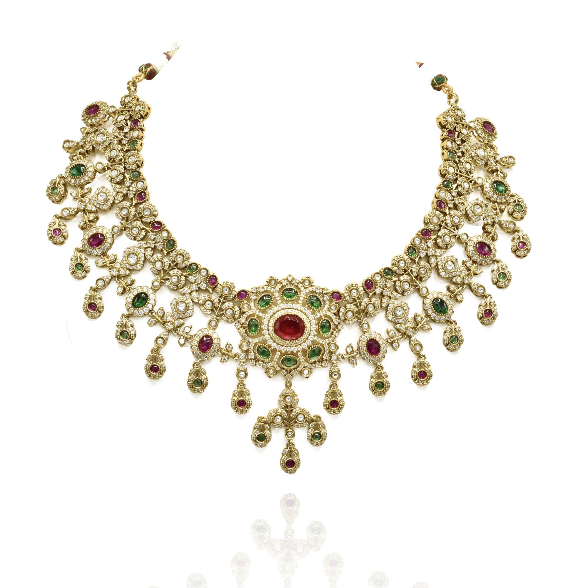  Suvasi Multicolor Studded Gold Antique Set - The Pashm